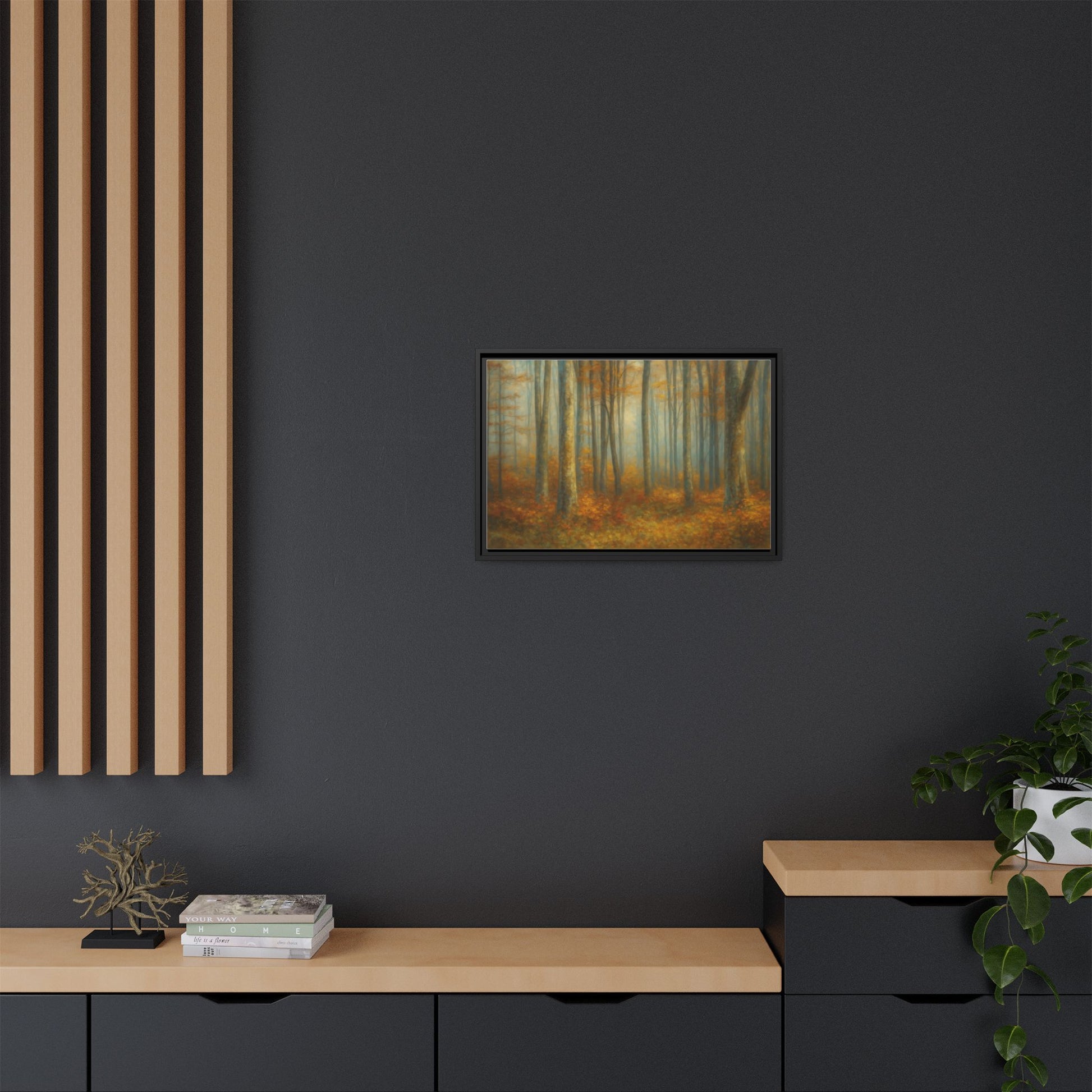 Autumn Forest Canvas Art, Framed Wall Decor, Rustic Home Decor, Nature Artwork, Gift for Nature Lovers - TRV