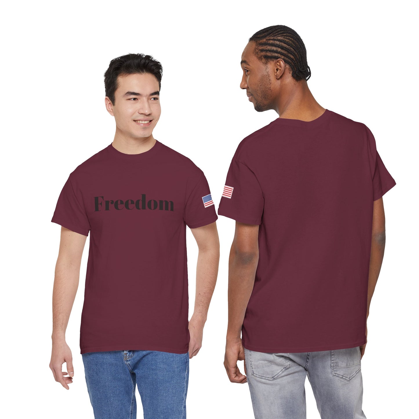 Freedom script tee | T-Shirt, American flag sleeve - TRV