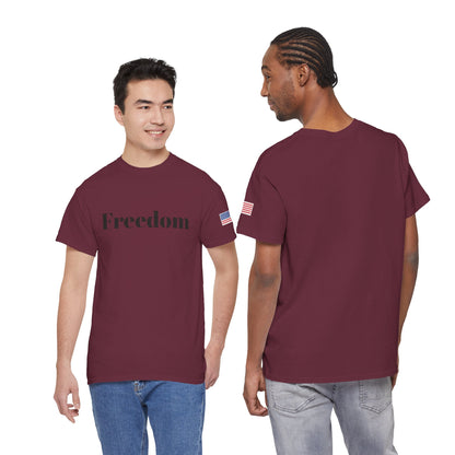 Freedom script tee | T-Shirt, American flag sleeve - TRV