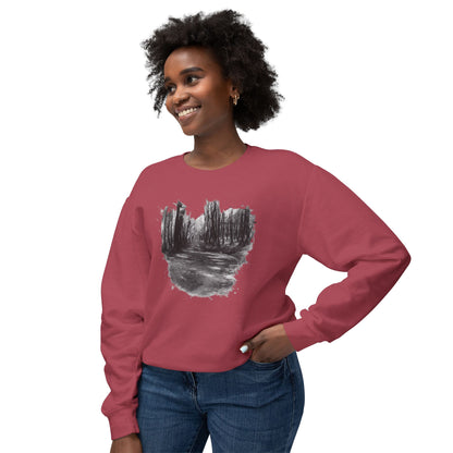 Scenic Minimalist Crewneck Sweatshirt - Cozy Art Tee for Nature Lovers, Gift for Her, Layering Essential, Perfect for Fall, Everyday Wear - TRV