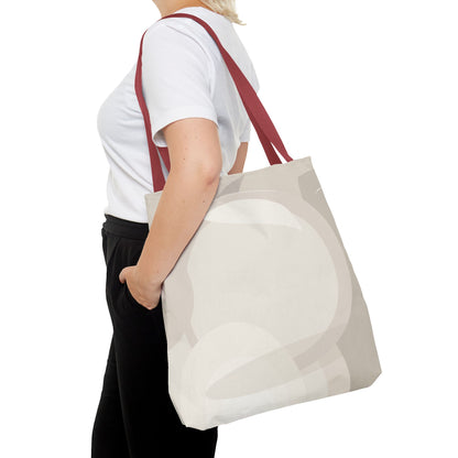 Neutral Abstract Circle Pattern Tote Bag | Minimal Beige AOP Canvas