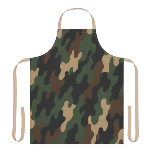Camo Kitchen Apron, Cooking Gift for Him or Her, BBQ Apron with 5-Color Straps
