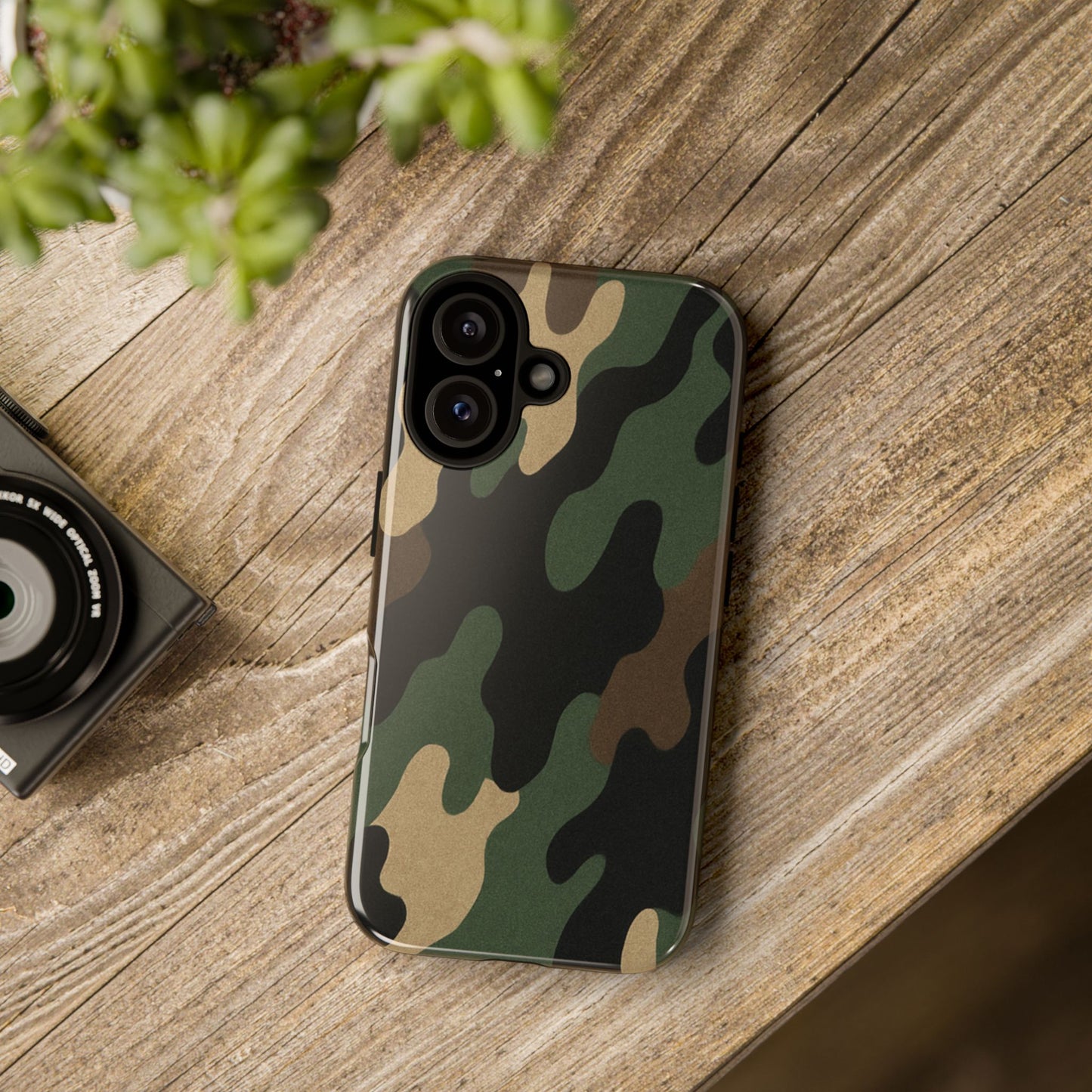 Camouflage Phone Case, Tough Phone Cover, Military Style Accessory, Protective Case for Men, Gifts for Soldiers - TRV