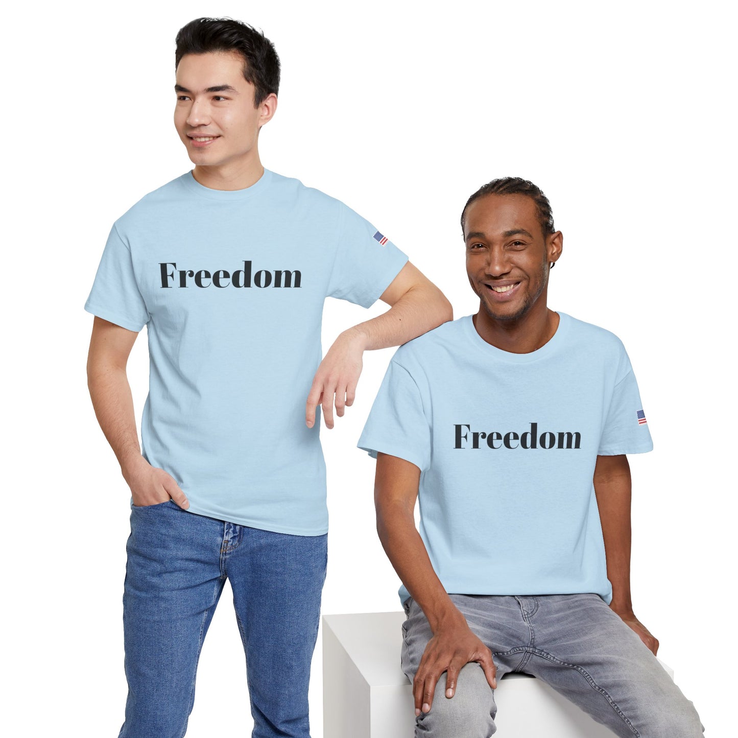 Freedom script tee | T-Shirt, American flag sleeve - TRV