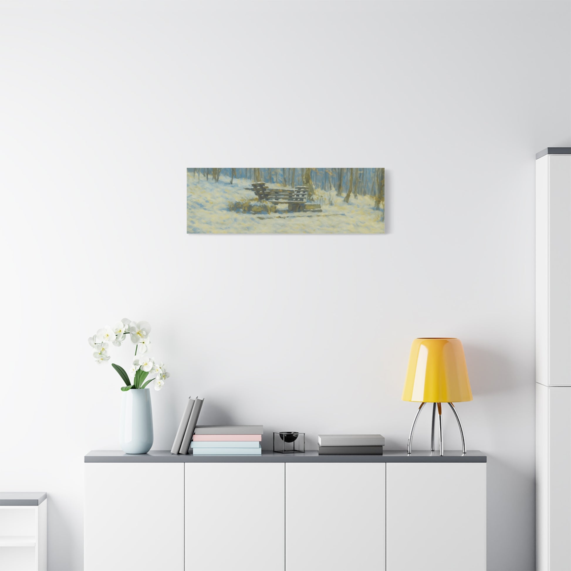 Winter Serenity Canvas Wall Art, Cozy Living Room Decor, Nature Landscape Print, Gift for Art Lovers, Home Decor, Seasonal Artwork - TRV