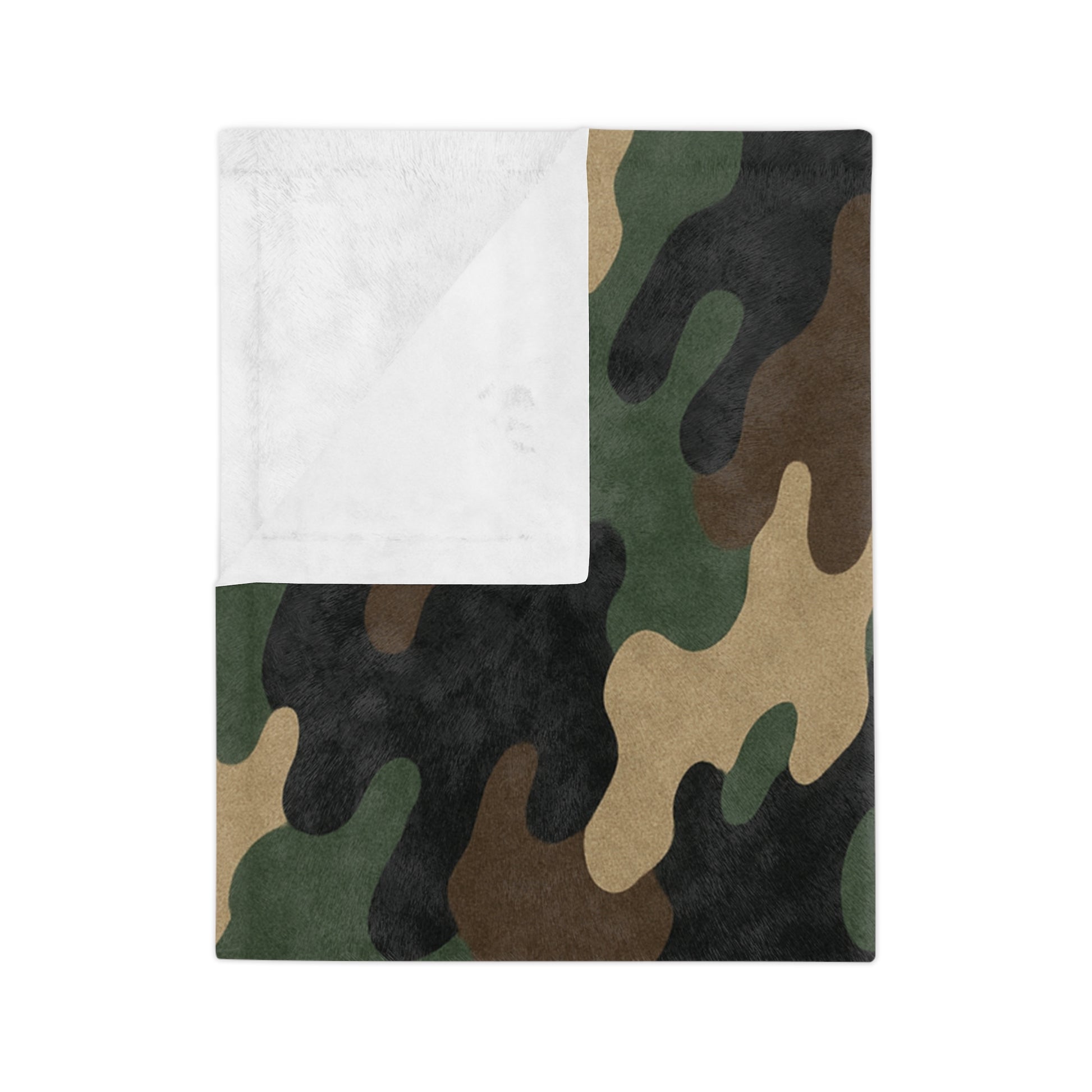 Cozy Camo Velveteen Microfiber Blanket - Soft, Warm, Perfect for Camping, Outdoors, Military Theme, Home Decor, Gift Idea - TRV