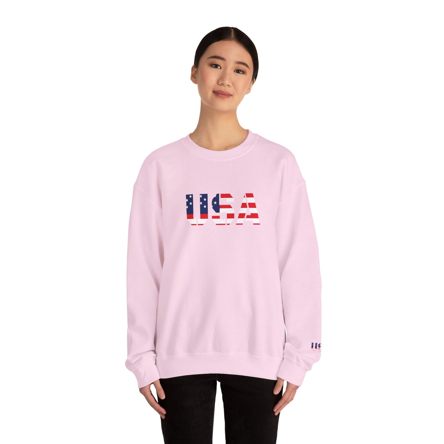 USA Flag Unisex Crewneck Sweatshirt, Cozy Apparel, Casual Wear, Independence Day Gift, Americana Style