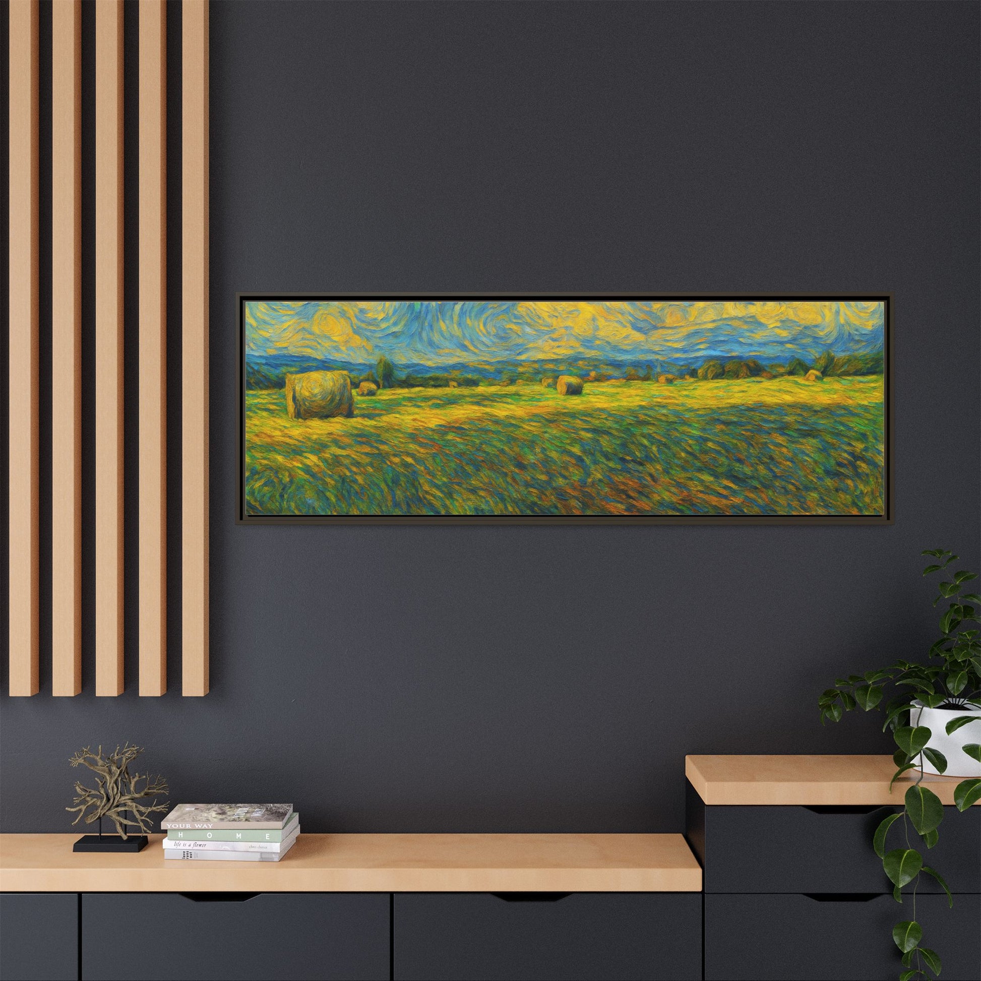 Landscape Matte Canvas, Framed (Multi-color) - TRV
