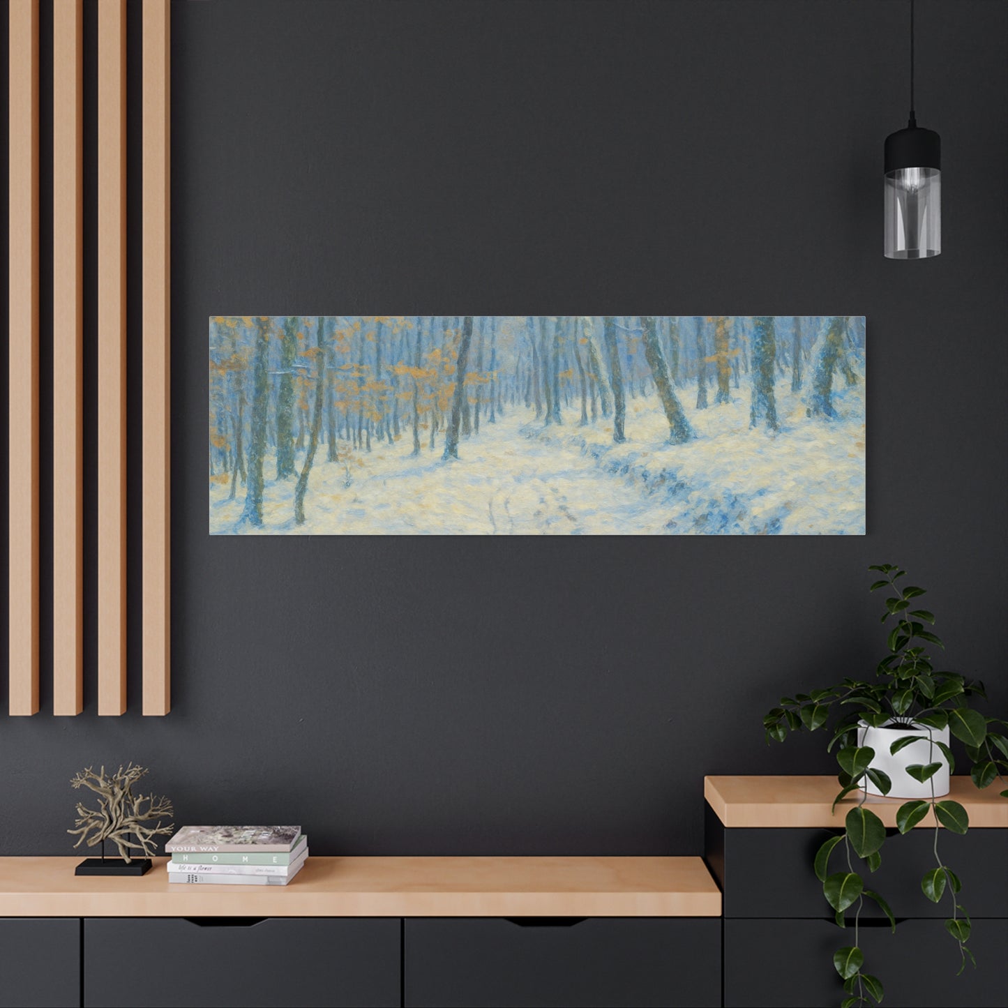 Winter Woodland Canvas Print — Snowy Forest Matte Stretched Wall Art
