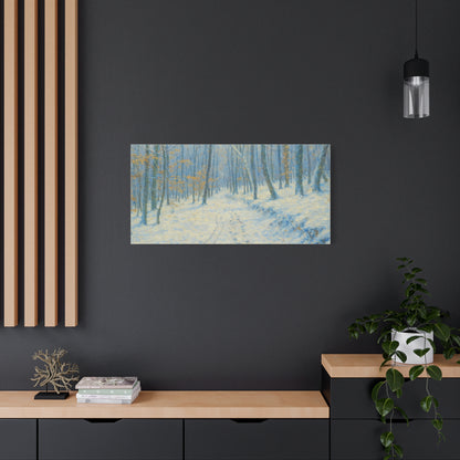 Winter Woodland Canvas Print — Snowy Forest Matte Stretched Wall Art