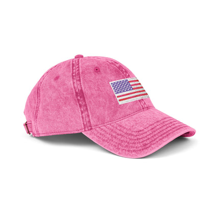 Embroidered Vintage Cap with USA Flag Design - TRV
