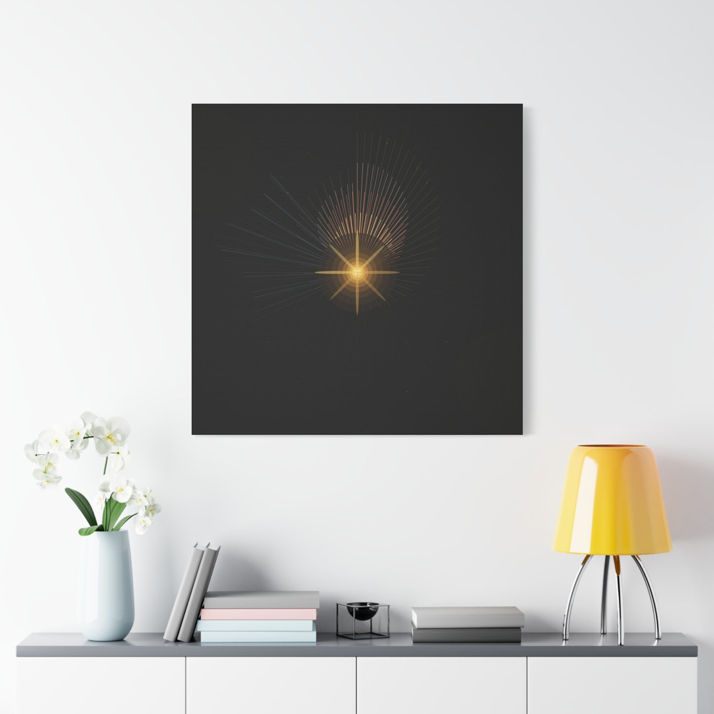 Abstract Golden Starburst Canvas