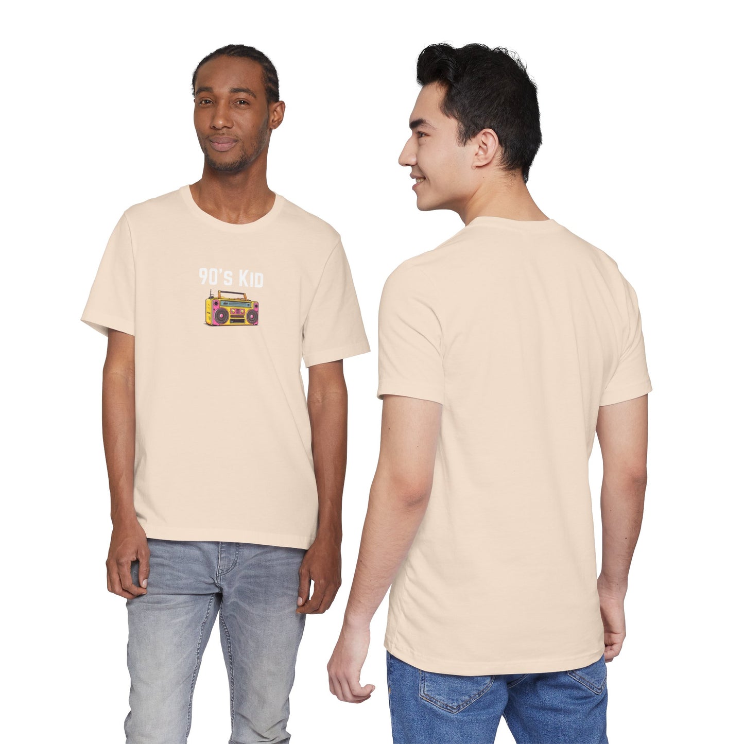 Retro Boombox Tee — 90s Kid Graphic T-Shirt