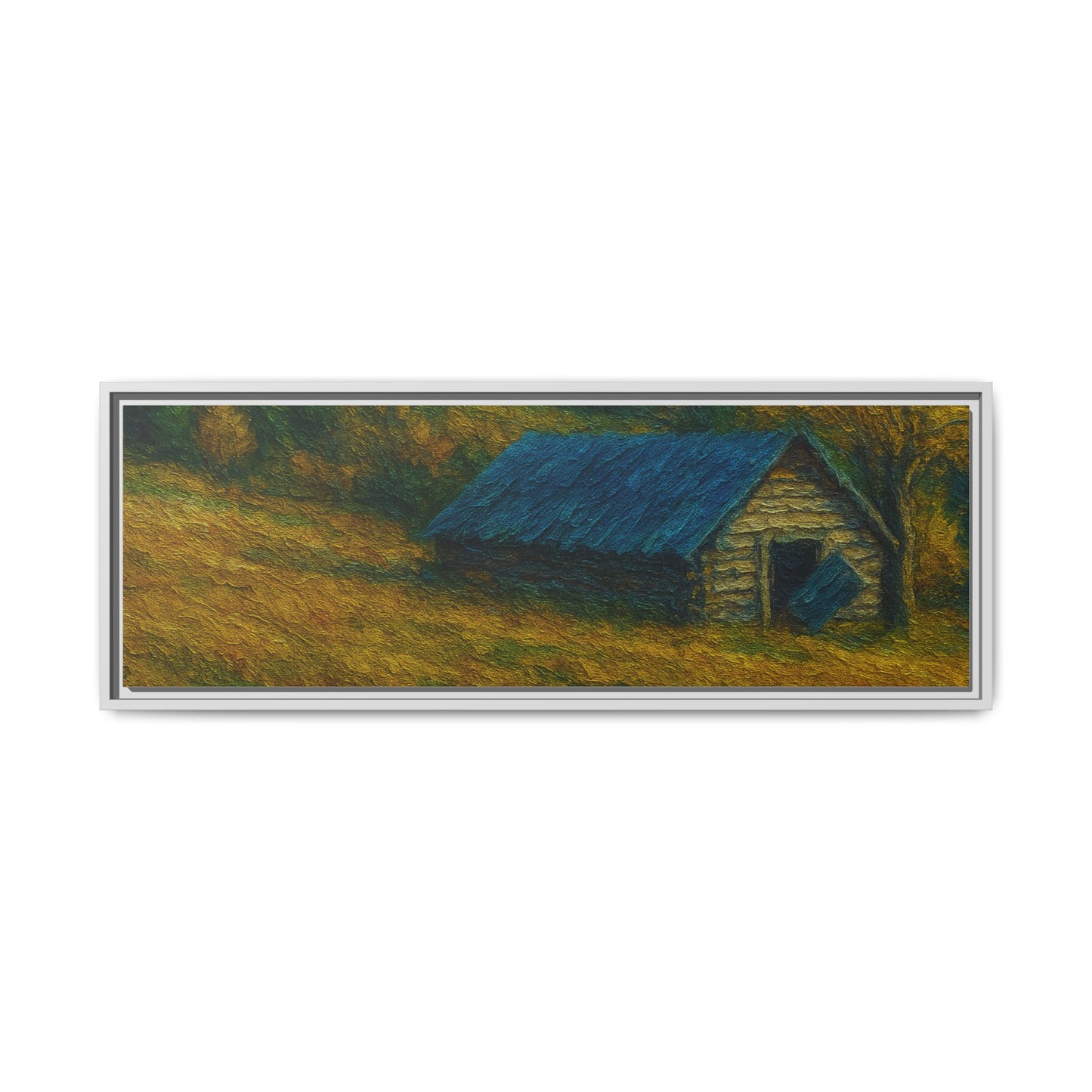 Framed Matte Canvas Print, Rustic Artwork, Farmhouse Decor, Nature Wall Art, Gift for Home, Autumn Decor, Landscape Painting