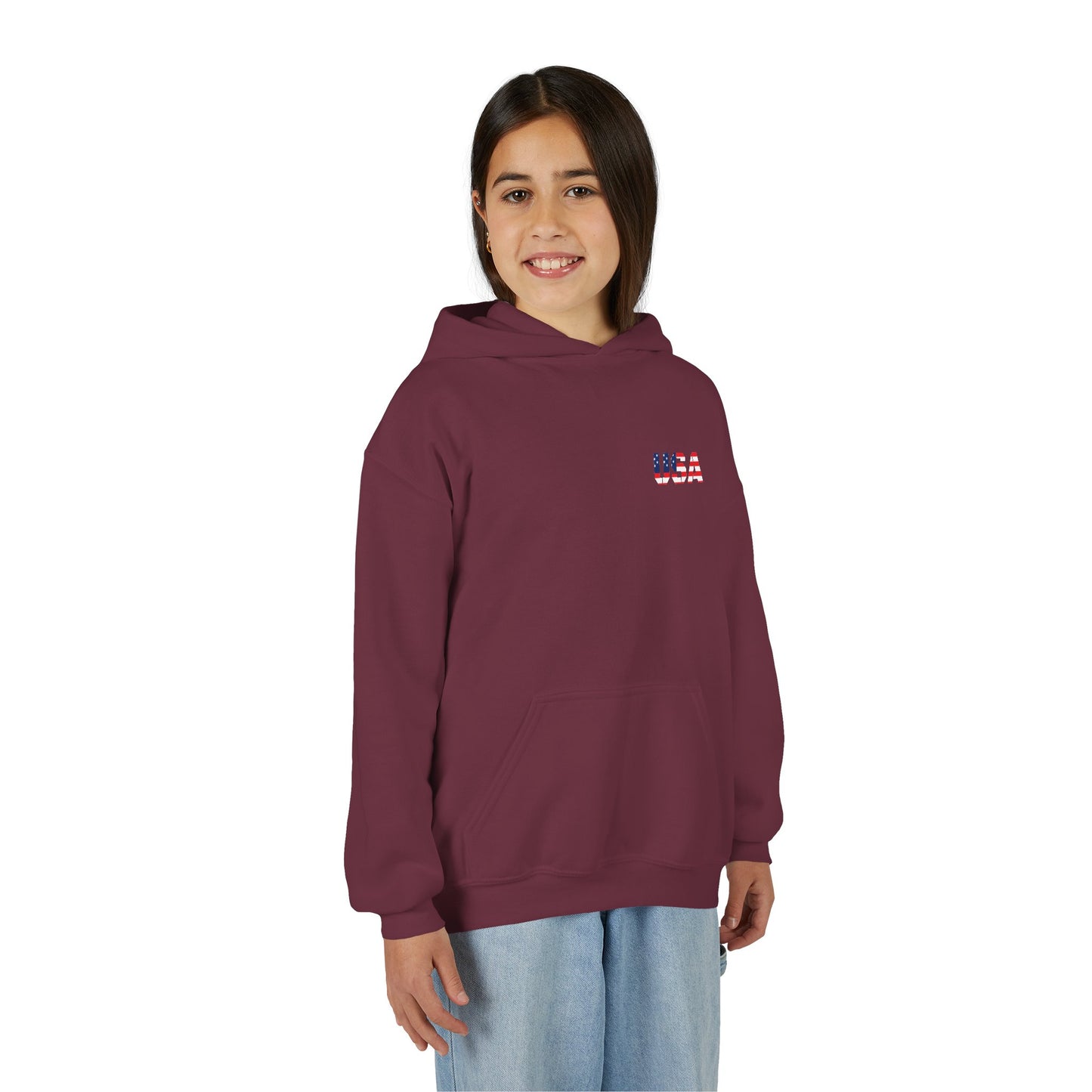 USA Flag Youth Hoodie, Youth Sweatshirt, Cool Hoodie for Kids, American Pride Apparel, Comfortable Boys and Girls Sweatshirt