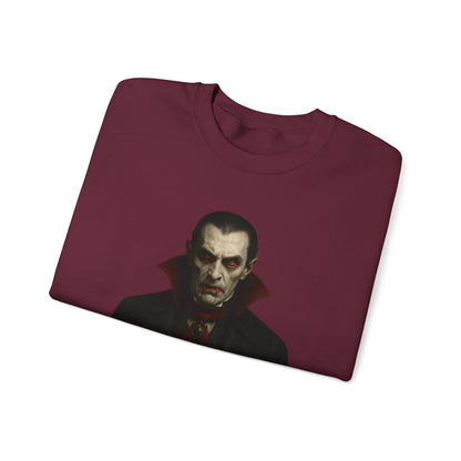 Gothic Horror Sweatshirt, Cozy Vampire Sweatshirt, Spooky Apparel, Halloween Costume Top, Unisex Halloween Sweatshirt