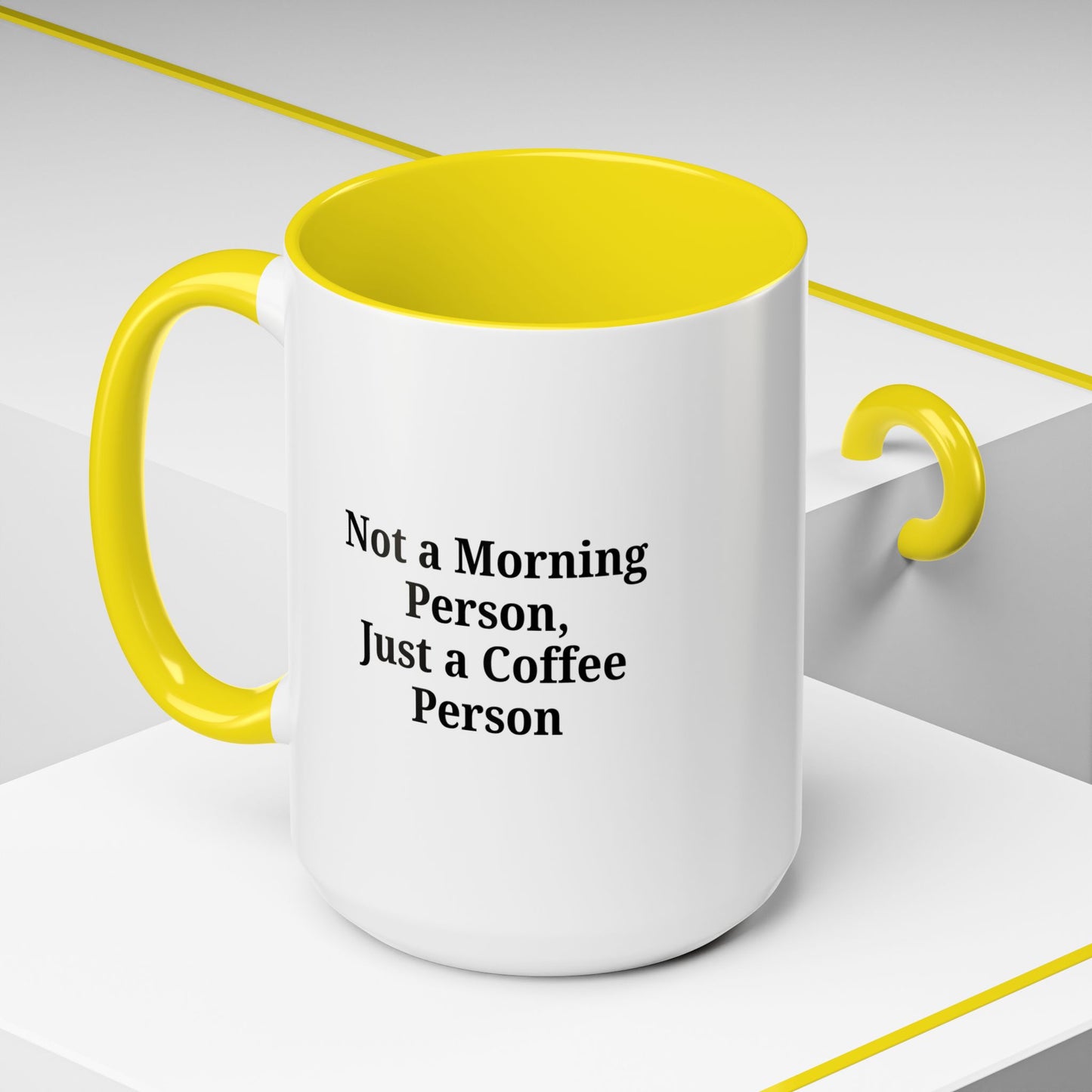Not a Morning Person Coffee Mug, Fun Coffee Lover Gift, Black Accent Mug, Perfect for Coffee Addicts, Funny Drinkware