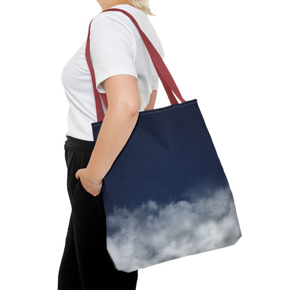 Night Sky Clouds Tote Bag | Starry Navy Ombre - TRV
