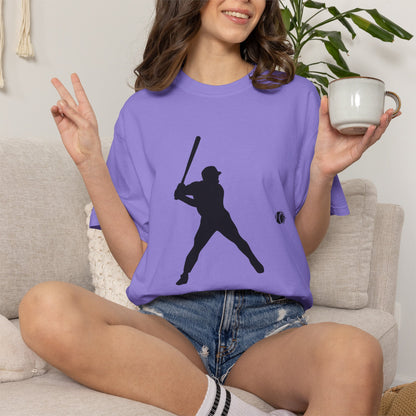 Unisex Baseball Silhouette Tee, Casual Wear, Sports Fan Apparel, Gift for Athletes, Summer Outing Outfit, Soft Cotton Shirt