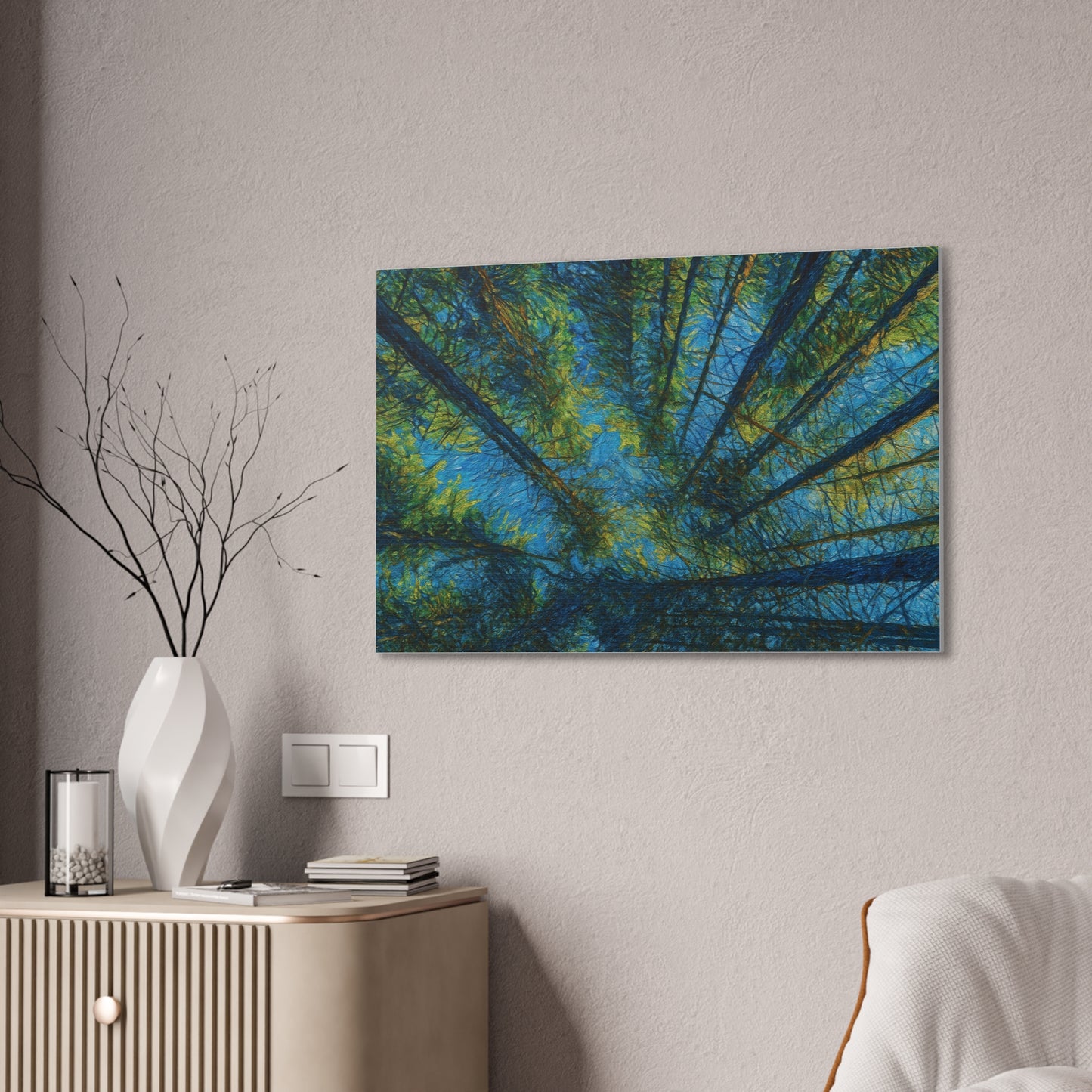 Forest Canopy Canvas Print – Upward View Trees Wall Art (Stretched Canvas 0.75")