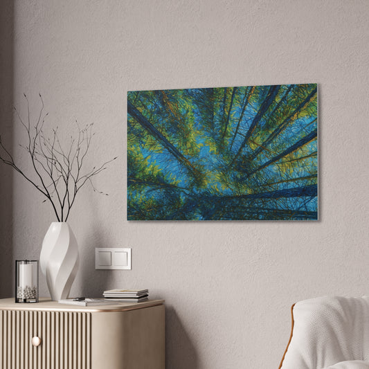 Forest Canopy Canvas Print – Upward View Trees Wall Art (Stretched Canvas 0.75")