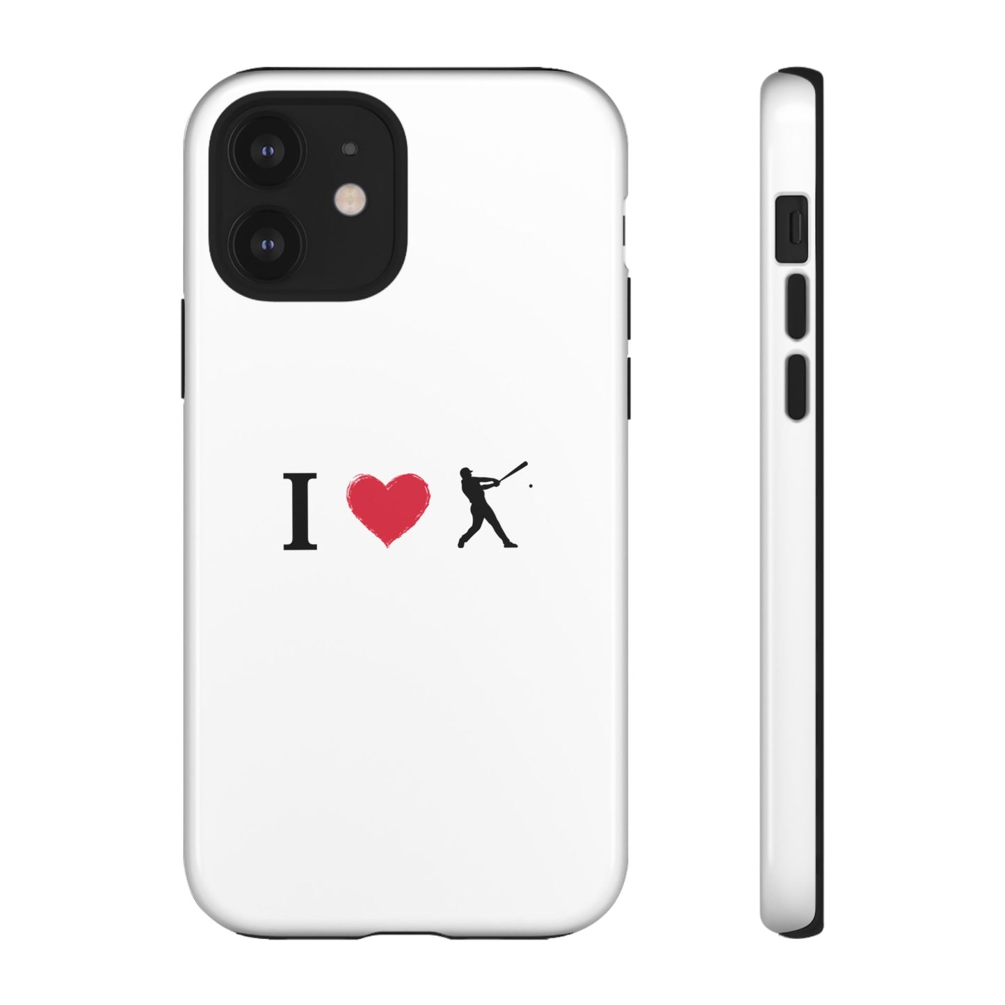 Baseball Love Phone Case, Tough Cases for Sports Lovers, i Heart Baseball Protection, Gift for Players, Cute Sports Case - TRV