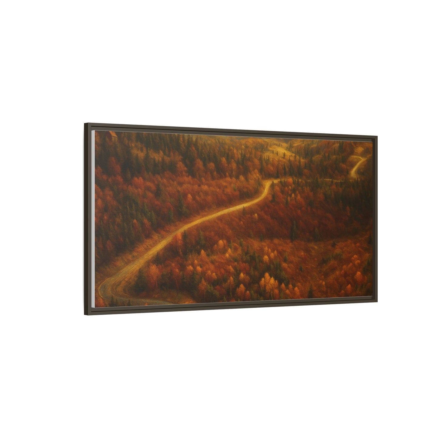 Autumn Landscape Framed Canvas Art, Cozy Home Decor, Warm Fall Vibes, Gift for Nature Lovers, Perfect for Thanksgiving - TRV