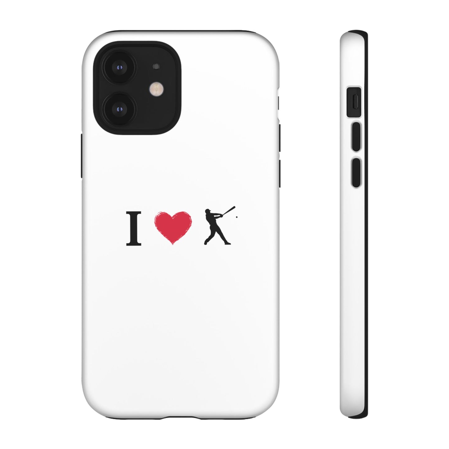 Baseball Love Phone Case, Tough Cases for Sports Lovers, i Heart Baseball Protection, Gift for Players, Cute Sports Case - TRV
