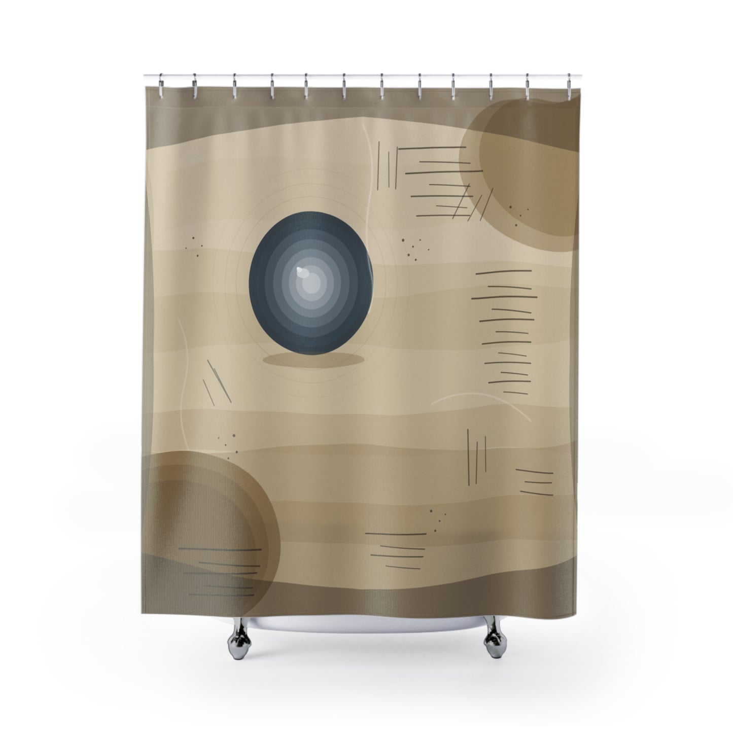 Abstract Wood Grain Stone Shower Curtain | Neutral Bathroom Decor - TRV