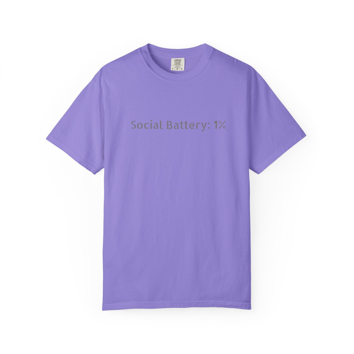 Social Battery 1% T-shirt | Introvert Funny Text Tee
