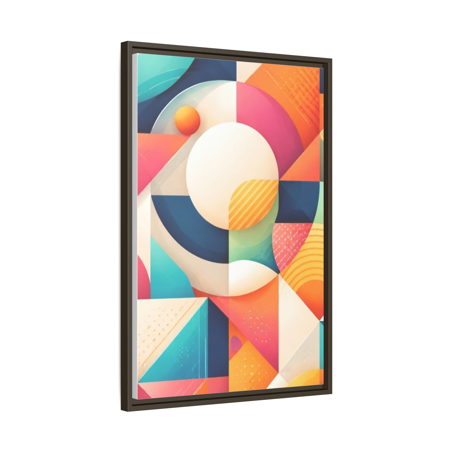 Colorful Geometric Abstract Art Matte Canvas Framed