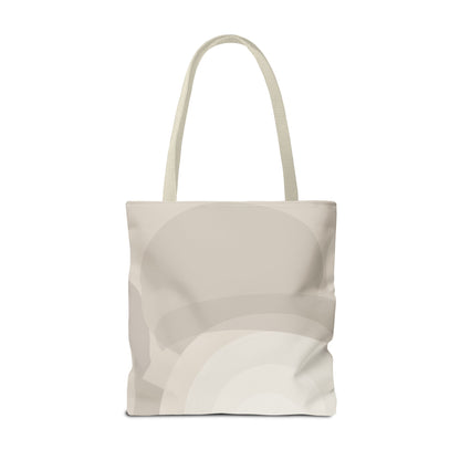 Neutral Abstract Circle Pattern Tote Bag | Minimal Beige AOP Canvas