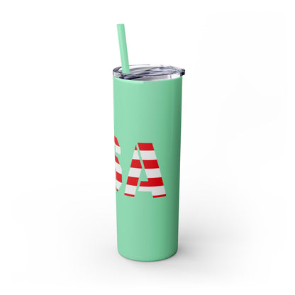Skinny Tumbler — USA Flag 20oz Straw Tumbler (Patriotic Travel Cup)