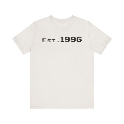 Unisex Jersey Tee - 'Est. 1996' Graphic Shirt, Birthday Gift, Casual Wear, Vintage Style, Retro Fashion, Gift for Him/Her - TRV