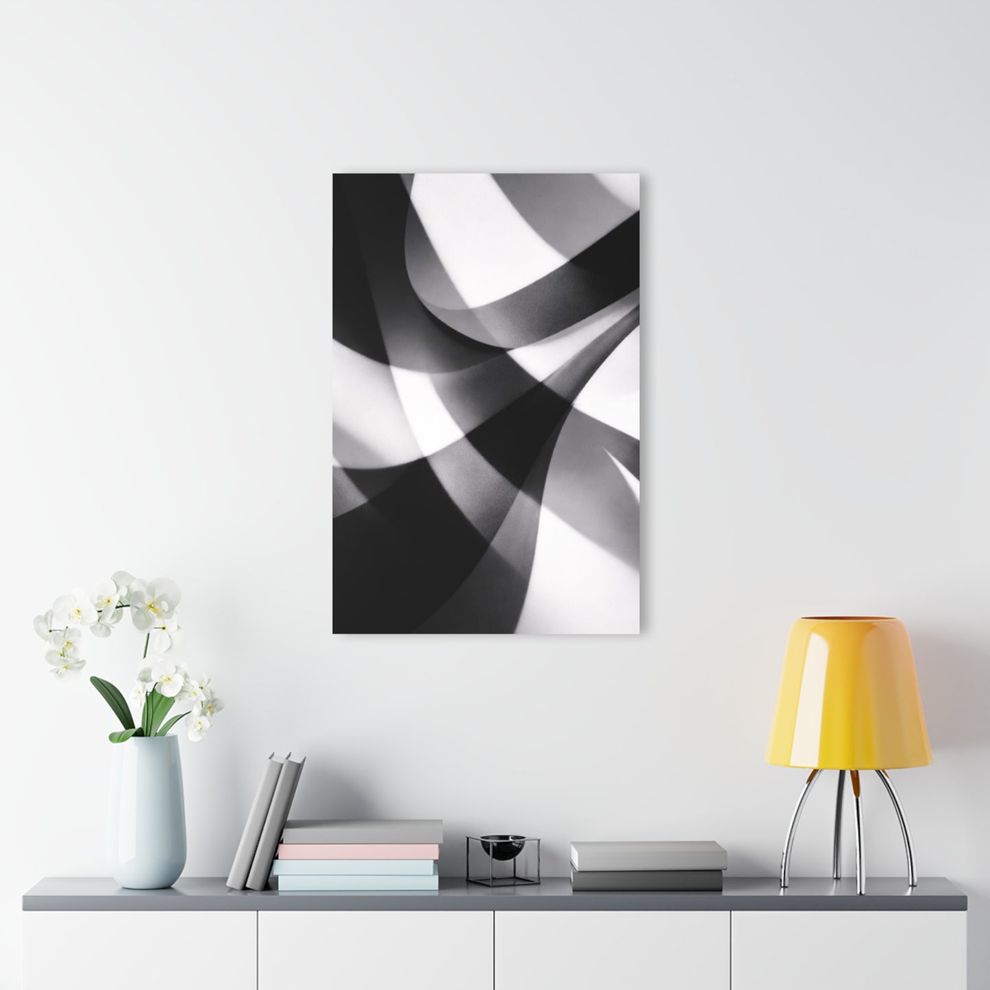 Abstract Black and White Geometric Acrylic Print | Wall Art French Cleat Hanging