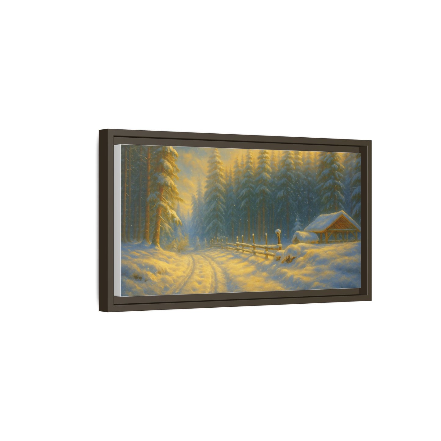Wall Art Print, Winter Cabin Decor, Nature Scene, Holiday Gift, Cabin Vibes, Christmas Decoration, Matte Canvas, Framed - TRV