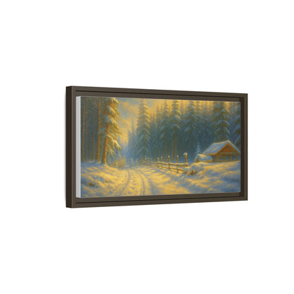 Wall Art Print, Winter Cabin Decor, Nature Scene, Holiday Gift, Cabin Vibes, Christmas Decoration, Matte Canvas, Framed - TRV