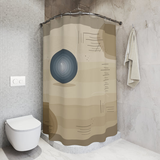 Abstract Wood Grain Stone Shower Curtain | Neutral Bathroom Decor - TRV