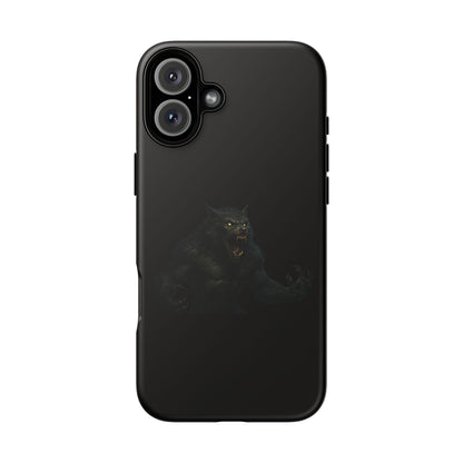 Werewolf Phone Case, Tough Cases, Black Panther Design, Gift for Animal Lovers, Phone Accessories, Fierce Phone Protection - TRV