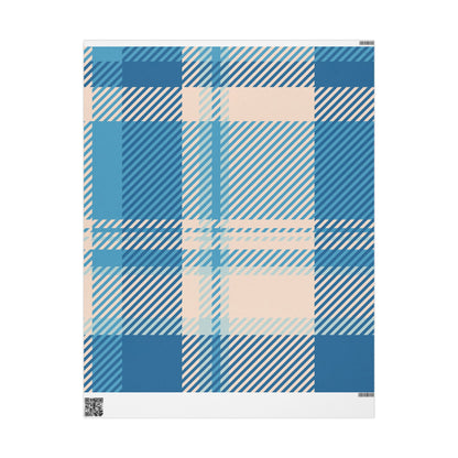 Blue Plaid Wrapping Paper Roll – Classic Plaid Gift Wrap for Birthdays & Holidays