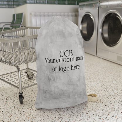 Monogram Initials Laundry Bag | Personalized Name, Canvas Drawstring - TRV