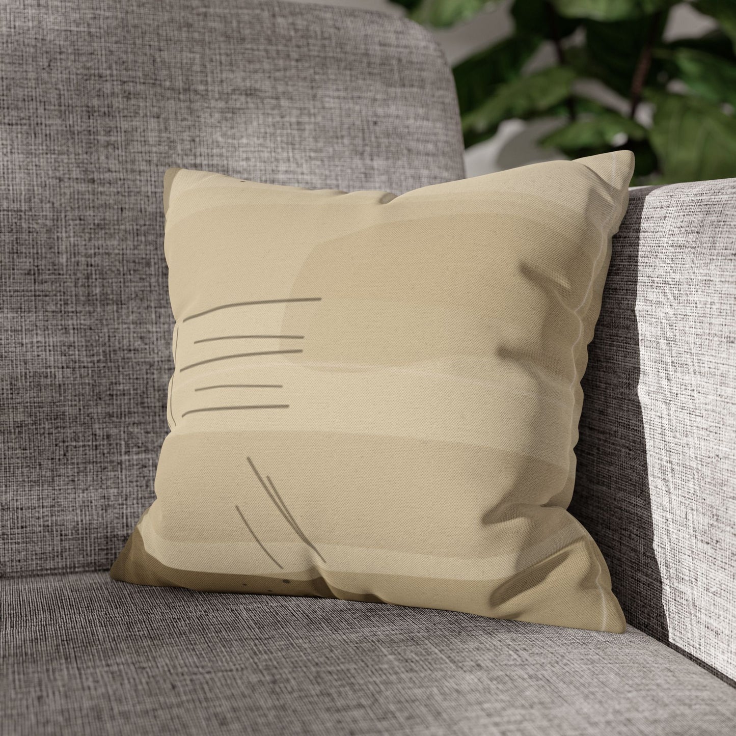 Neutral Abstract Brushstroke Pillowcase | Square Decorative Pillowcase - TRV