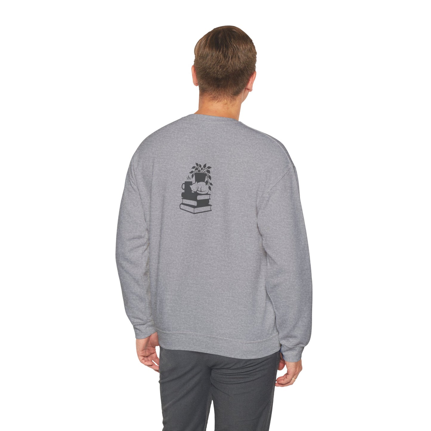 Stack of Books with Mug and Plant Sweatshirt | Cozy Reading Crewneck