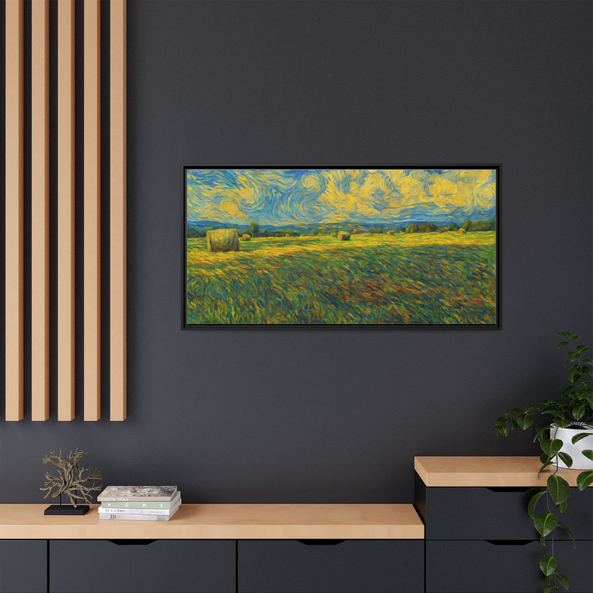 Landscape Matte Canvas, Framed (Multi-color) - TRV