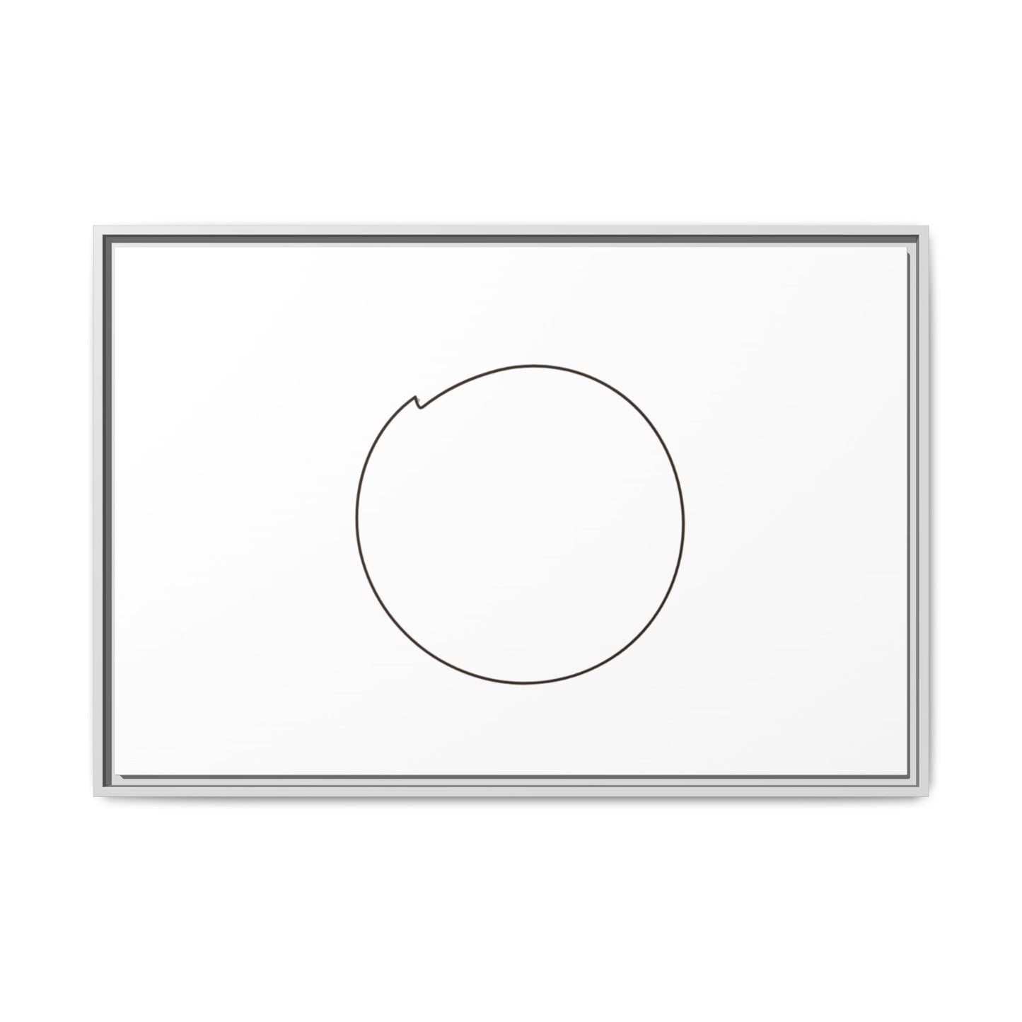 Minimal Circle Line Matte Canvas Framed | Modern Abstract Wall Art