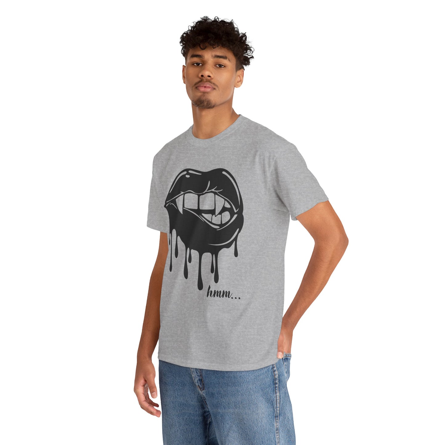 Edgy Graphic Tee - Dripping Lips Design - Unisex Heavy Cotton Tee