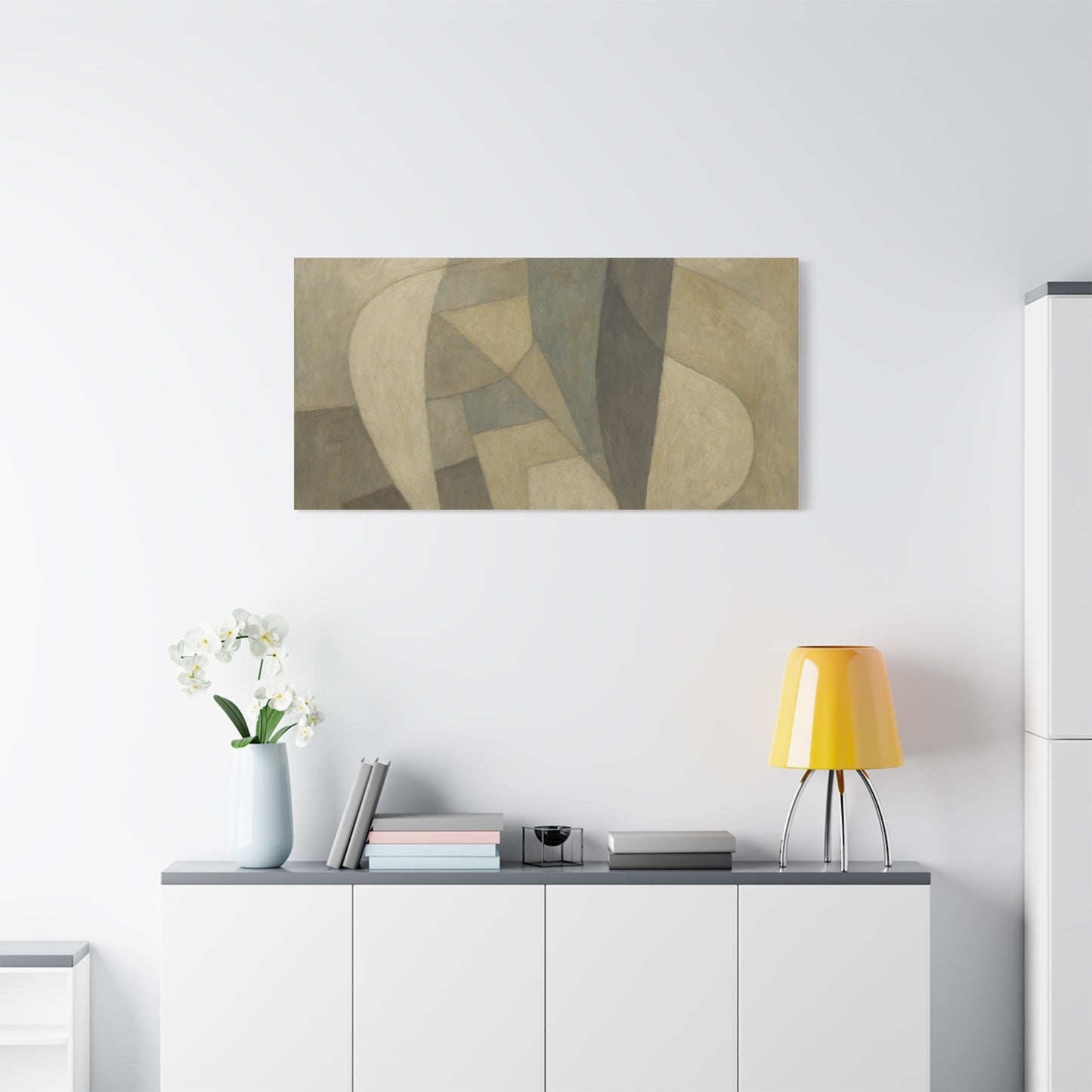Abstract Neutral Geometric Shapes Matte Canvas - TRV