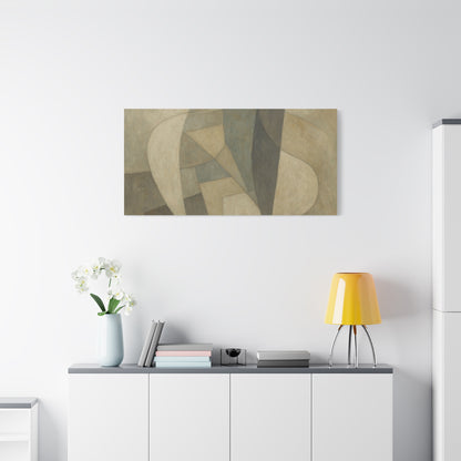 Abstract Neutral Geometric Shapes Matte Canvas - TRV