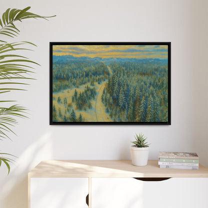 Framed Matte Canvas Art Print, Tranquil Forest Landscape, Home Decor for Nature Lovers, Wall Art for Living Room, Gift for Art Enthusiasts - TRV
