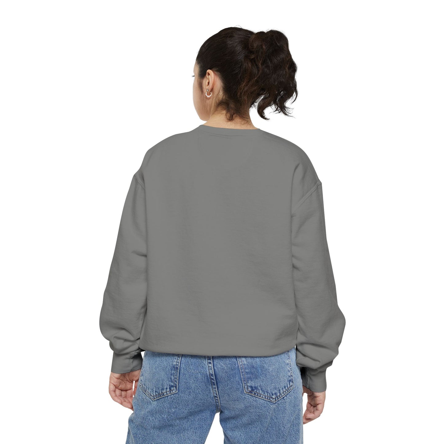 Patriotic Unisex Garment-Dyed Sweatshirt with Vintage American Flag, Cozy Fall Outfit, Statement Sweater, Gift for Veterans, Casual Fashion - TRV